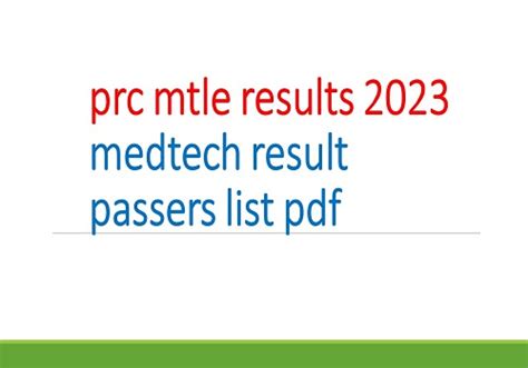 medtech result march 2023|MTLE RESULT: March 2023 MedTech Board Exam Passers.